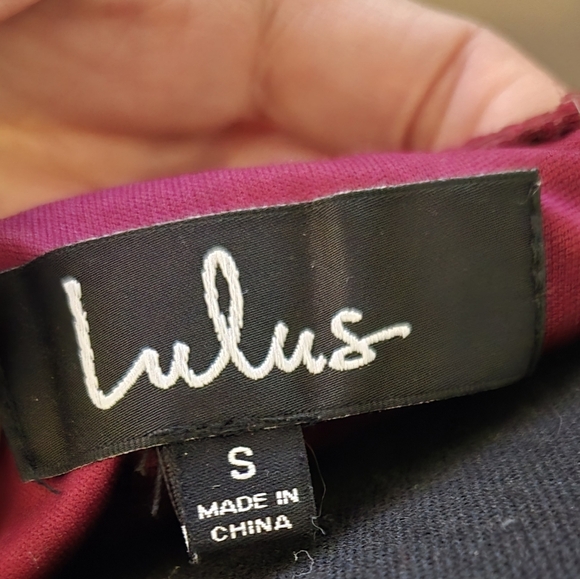 Lulu's Off-Shoulder Layered Burgundy Dress - Picture 5 of 5